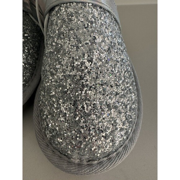 K KomForme Girl's boots Light SILVER Snow Winter Boots with Glitter Size 2 - Picture 6 of 14